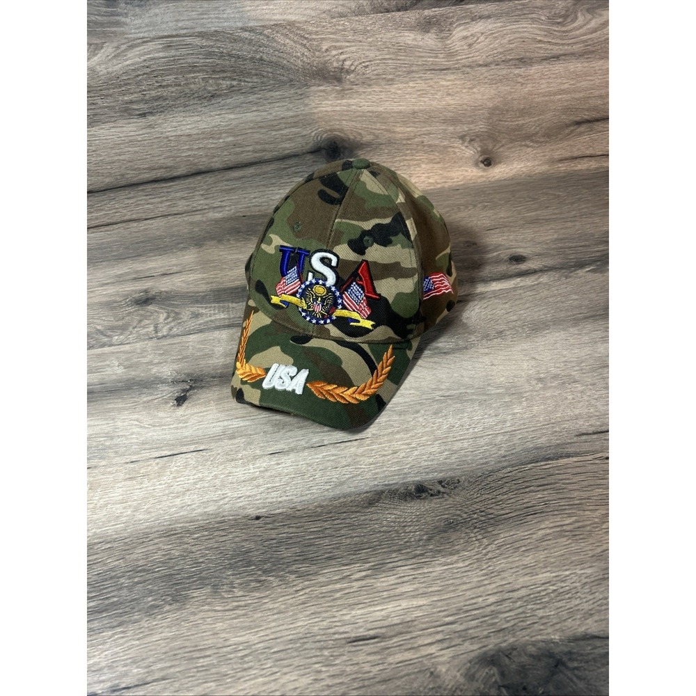 Camo USA military Flag Hat Adjustable - Picture 7 of 7